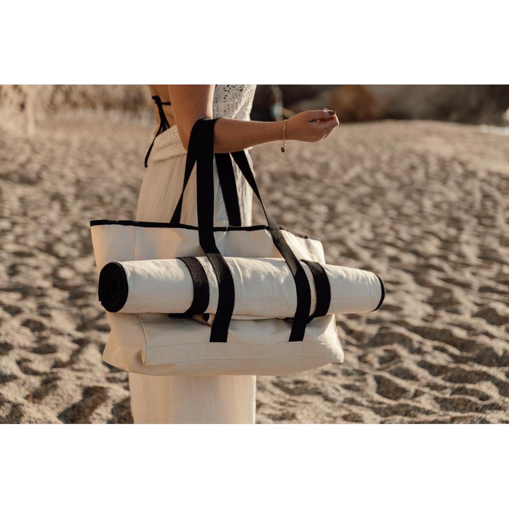 Geantă de plajă din pânză reciclată VINGA Volonne AWARE™  off white