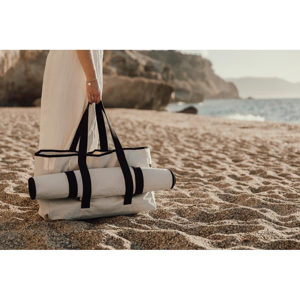 Geantă de plajă din pânză reciclată VINGA Volonne AWARE™  off white