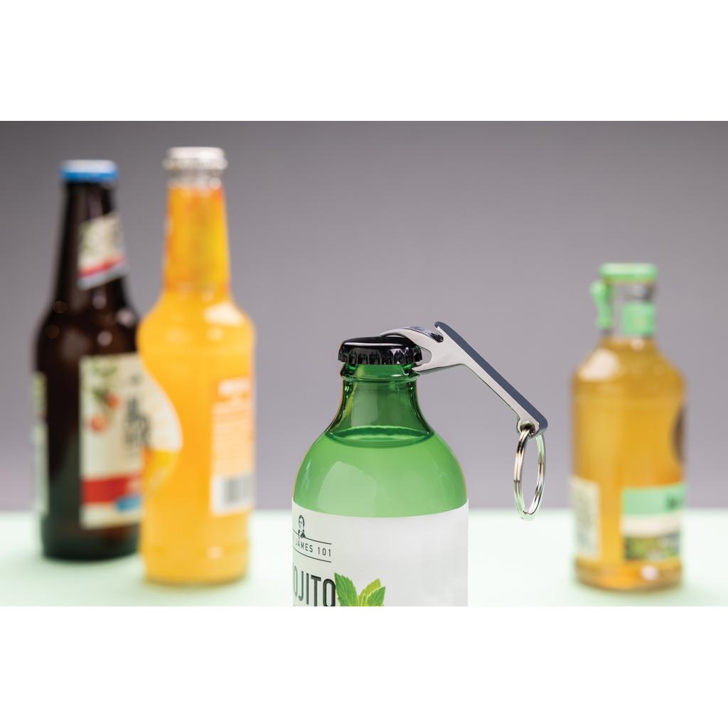 RCS recycled zinc alloy bottle opener keychain silver