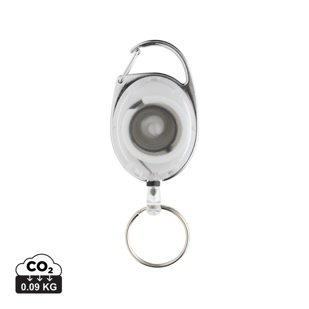 RCS recycled ABS roller clip keychain transparent