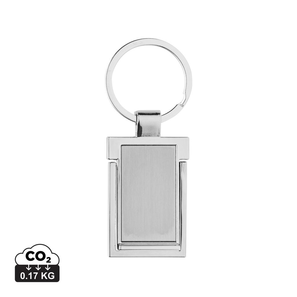 RSC recycled zinc alloy phone stand keychain silver
