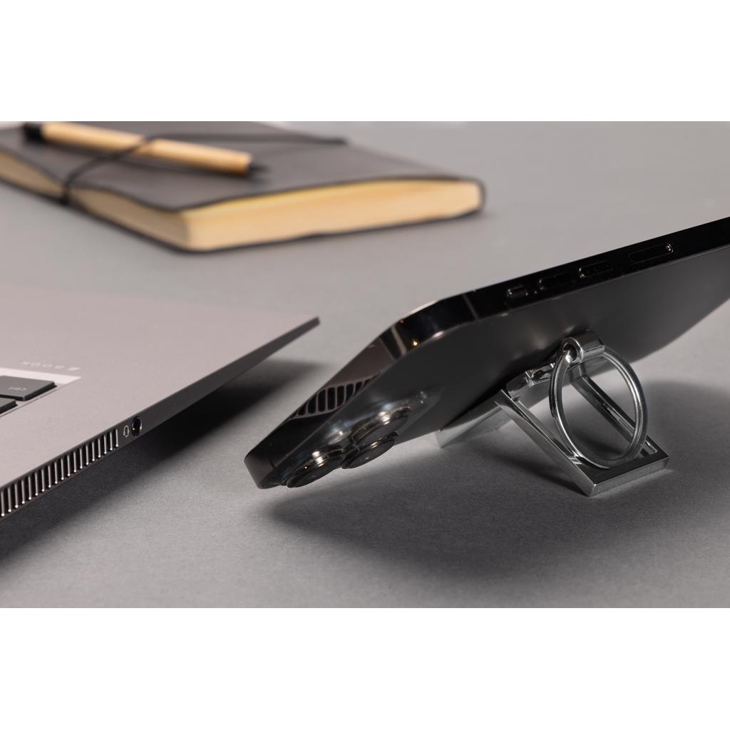 RSC recycled zinc alloy phone stand keychain silver