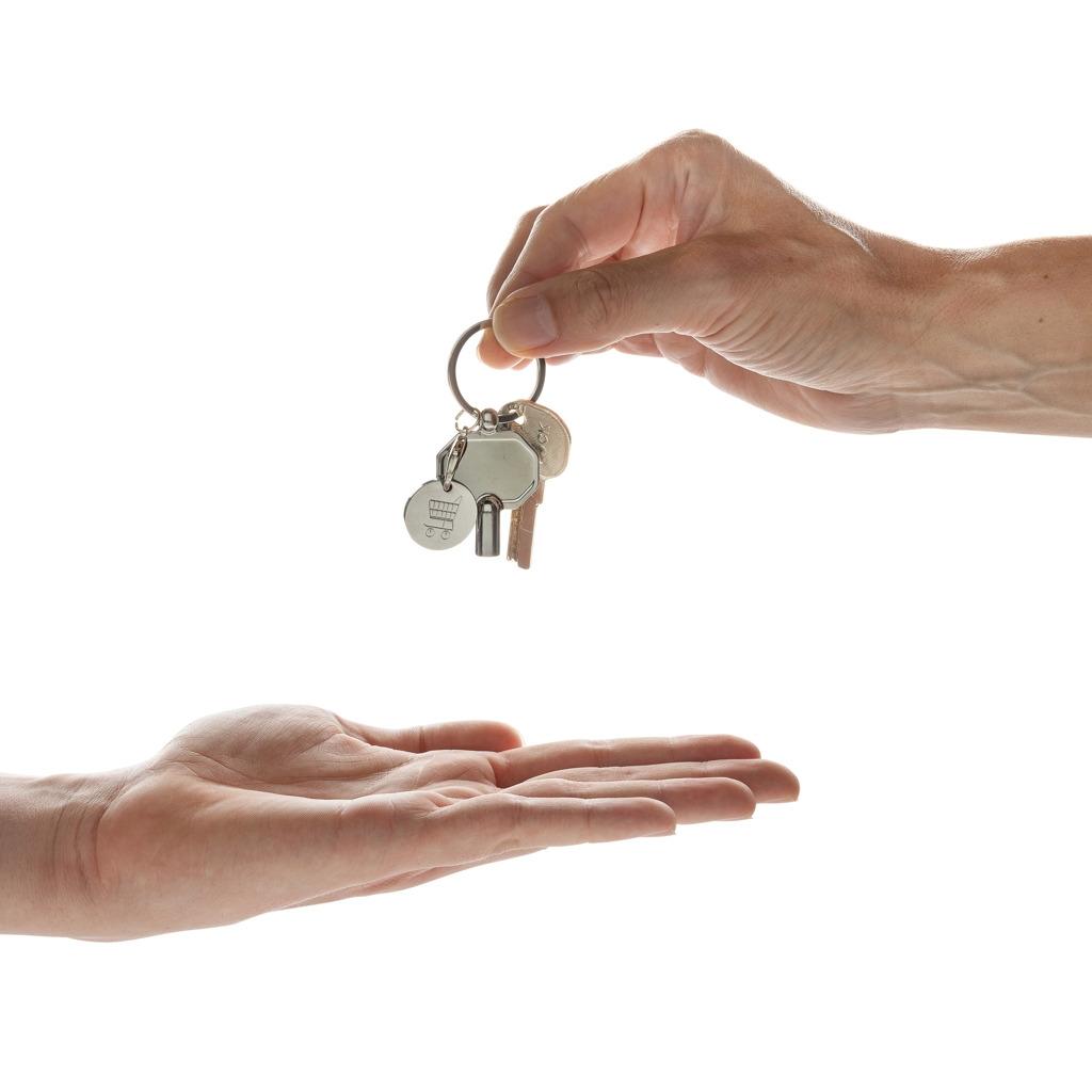 RCS recycled zinc alloy radiator key keychain with coin silver