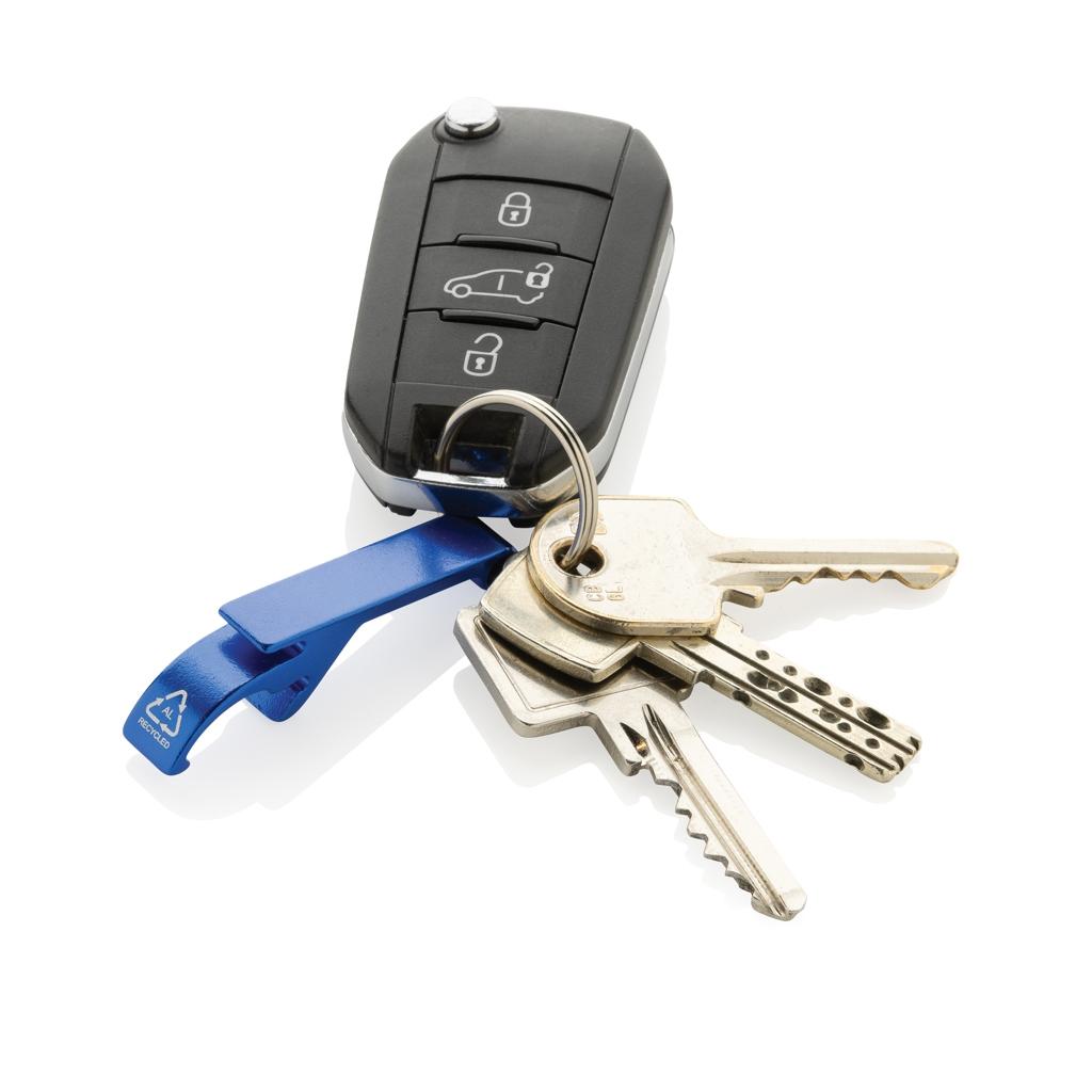 RCS recycled aluminum bottle and can opener blue