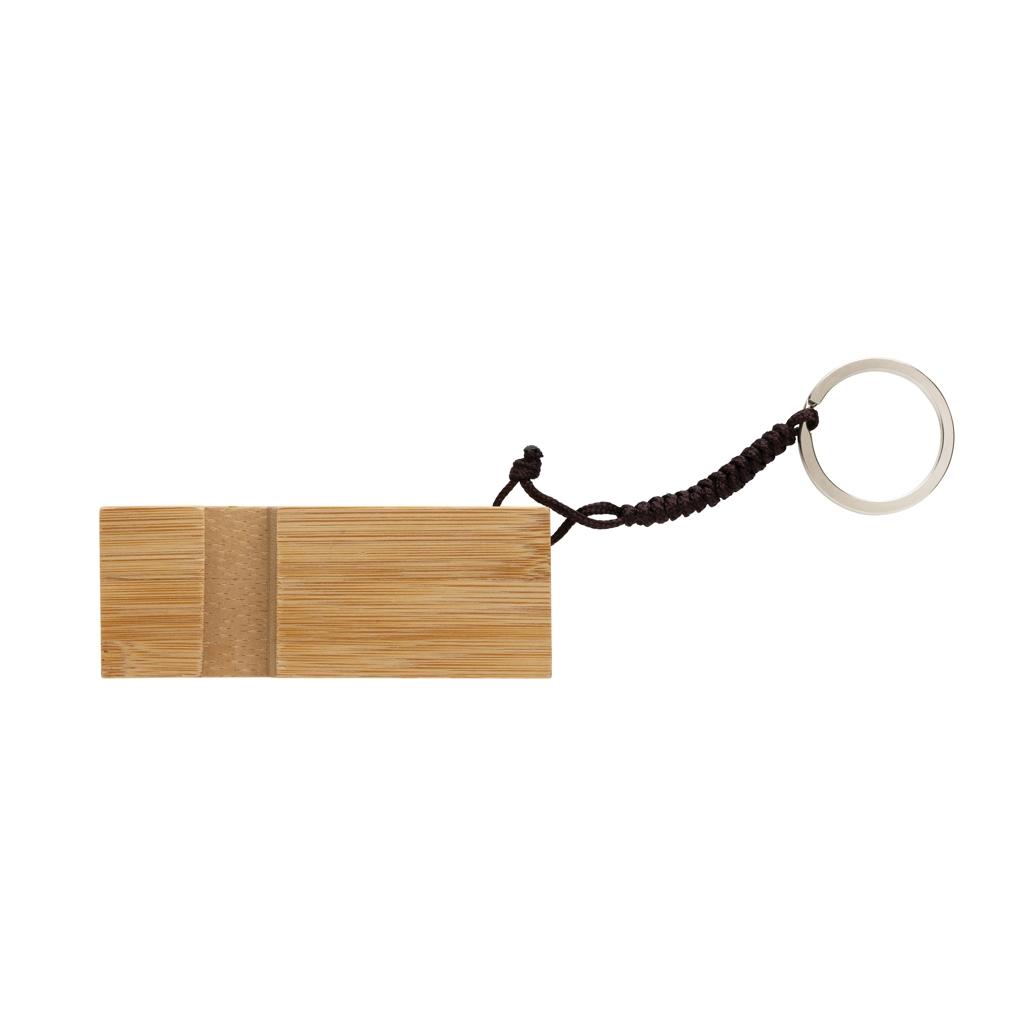 Standkey bamboo keychain phone stand brown
