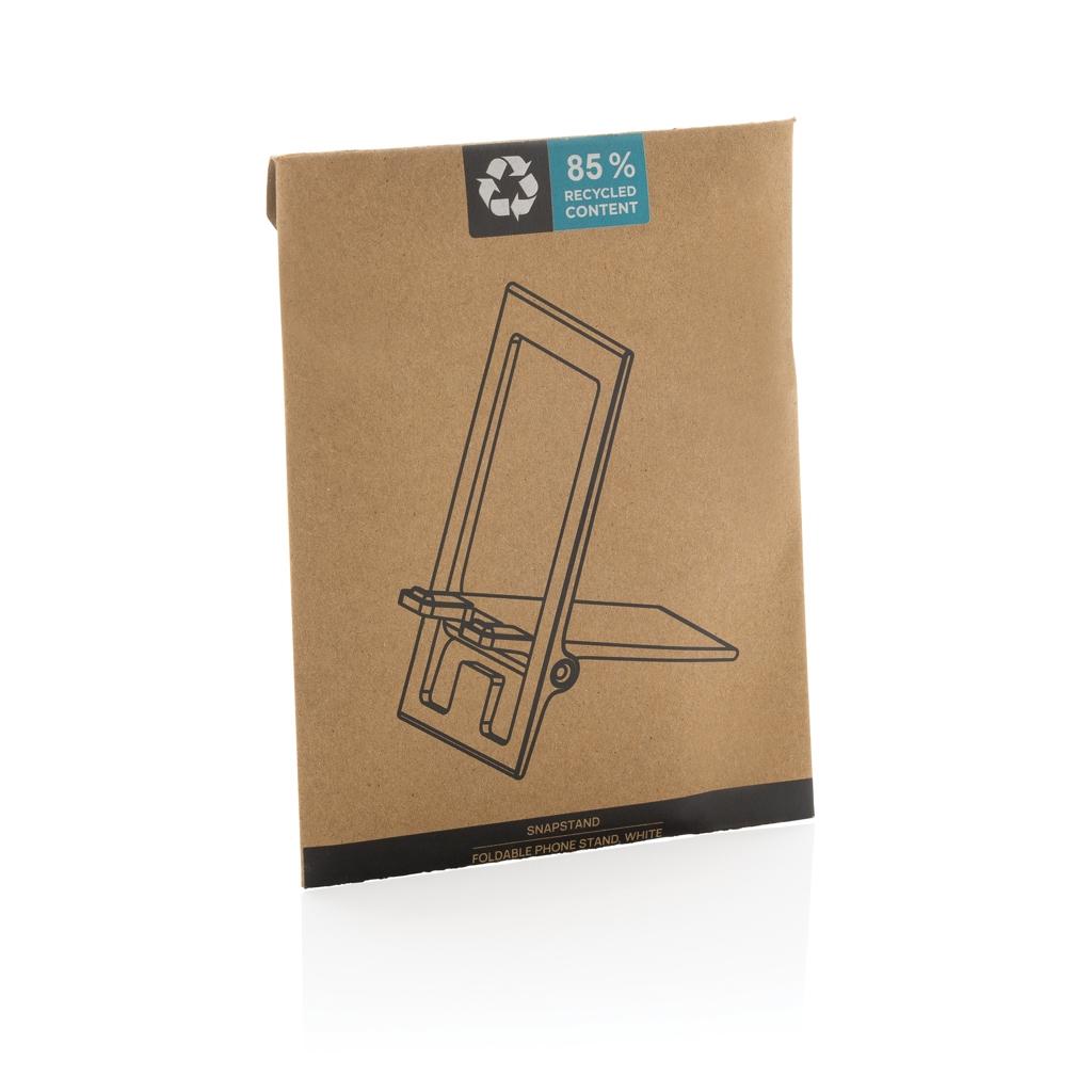 SnapStand RCS recycled plastic foldable phone stand transparent