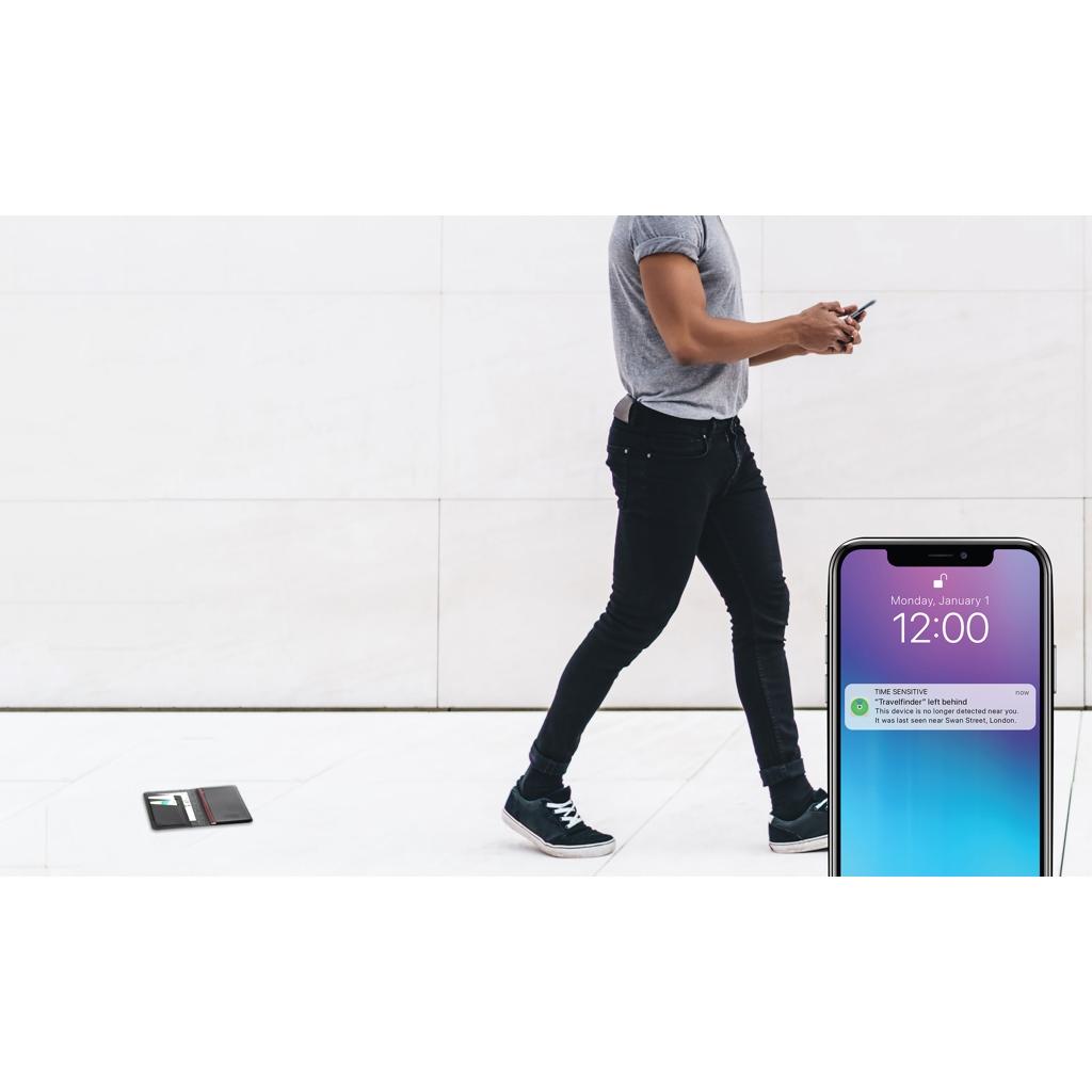 Trackmate RCS rpolyester passport holder worldwide locating black