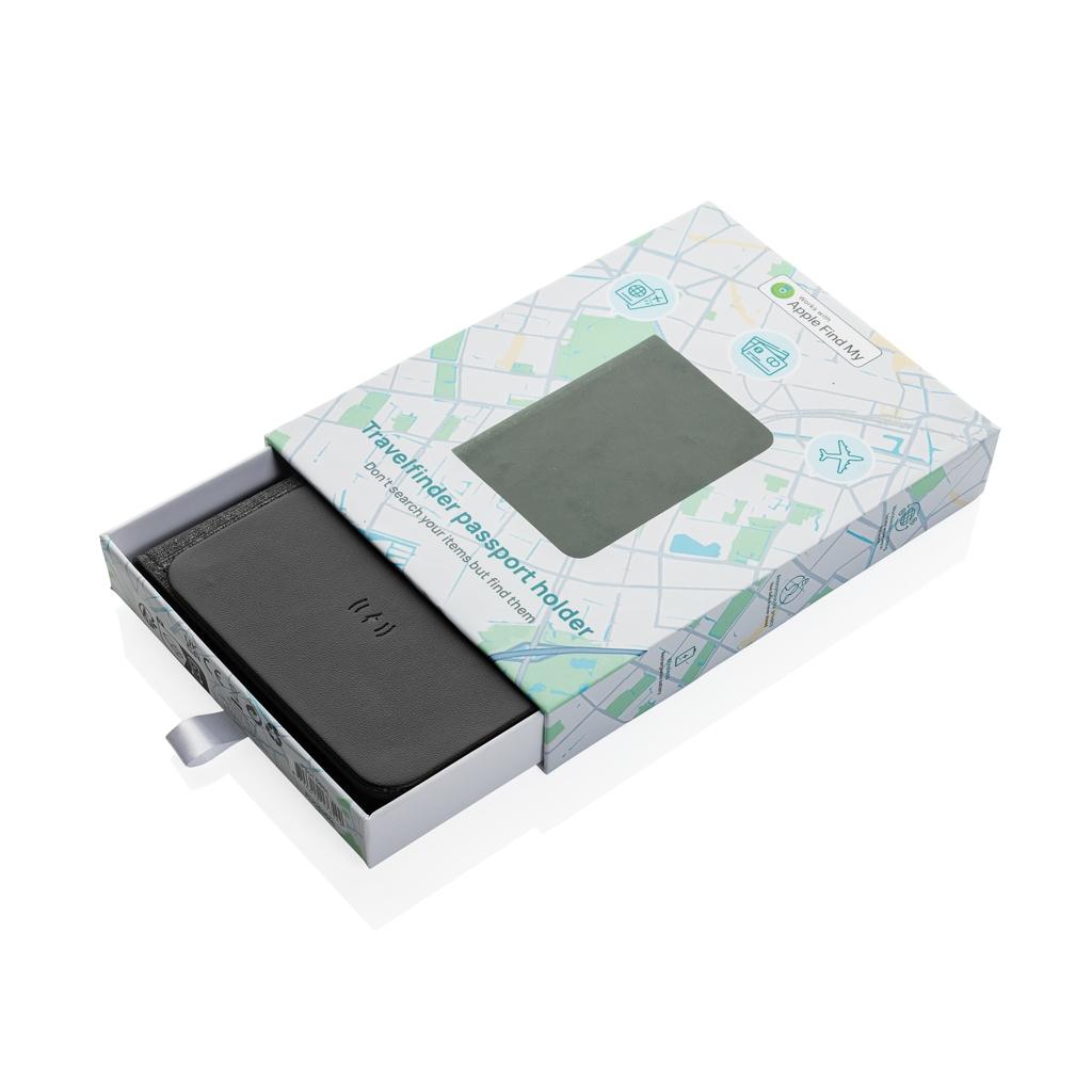 Trackmate RCS rpolyester passport holder worldwide locating black