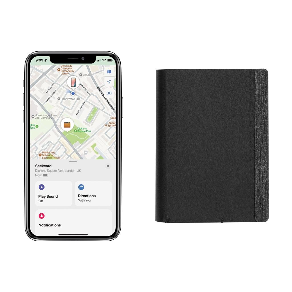 Seekcard RCS rpolyester card wallet with worldwide locating black