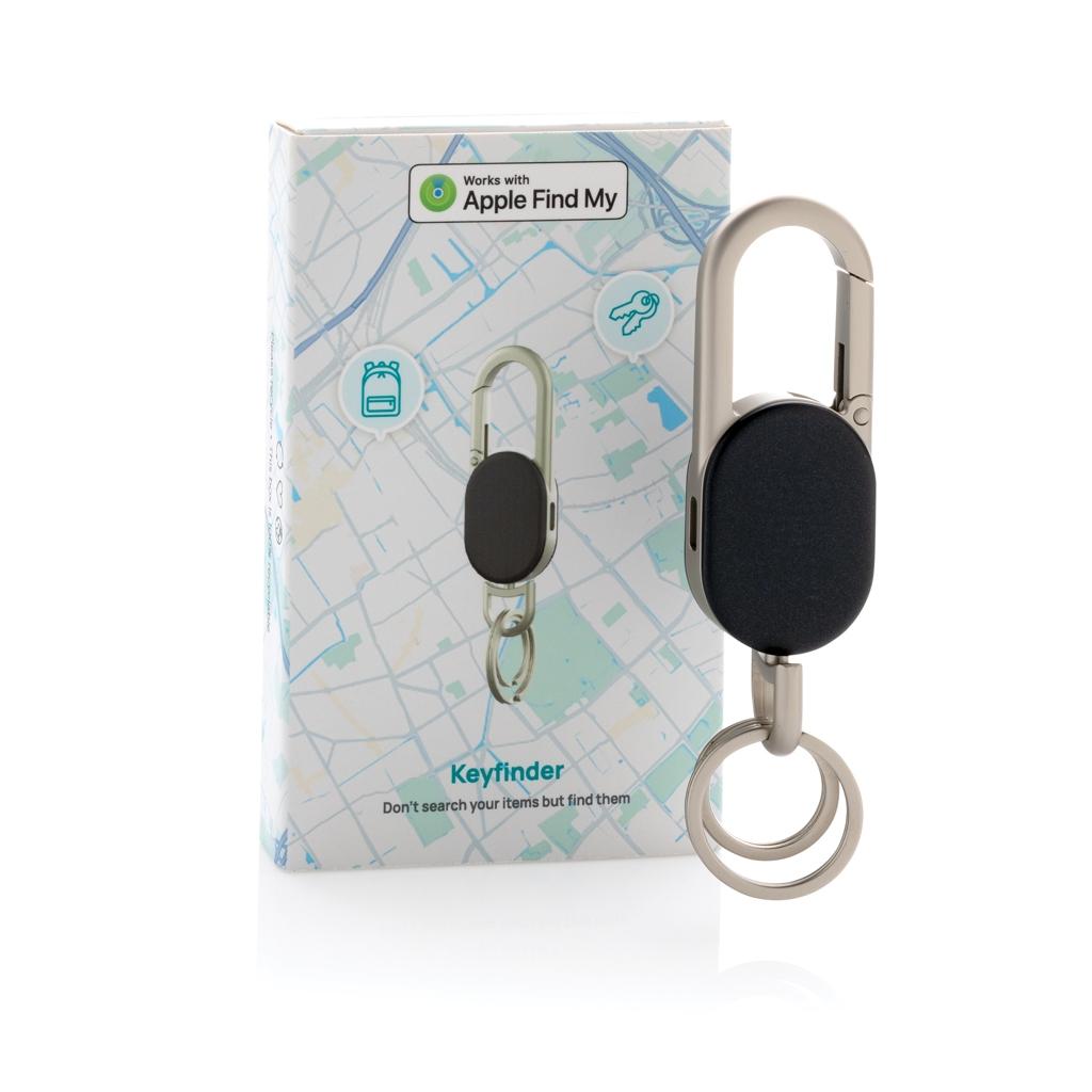 Keyfinder keychain with worldwide locating and USB C black