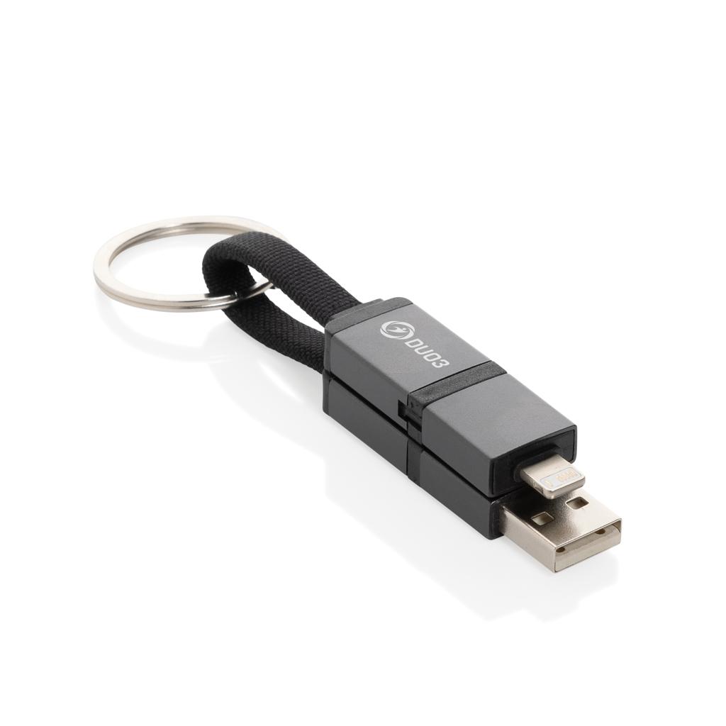 Terra recycled aluminum 4 in 1 60W fast charging cable grey