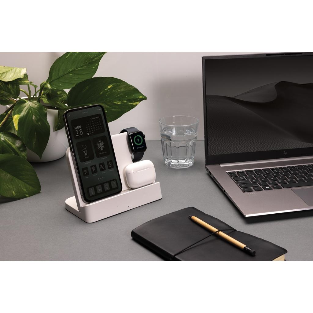 Joltz RCS recycled plastic dual 15W charger with iWatch slot transparent