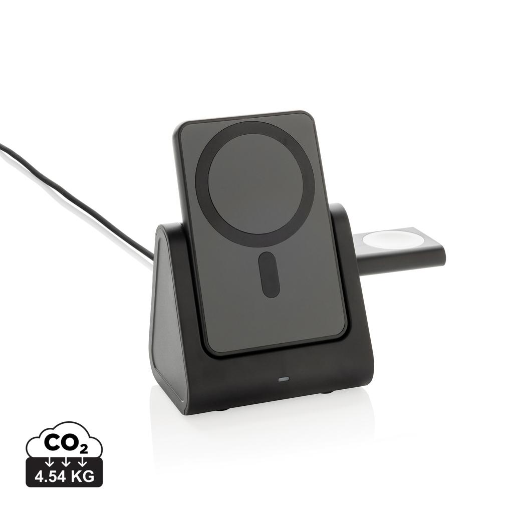 Powerbase RCS recycled plastic 3 in 1 charger with powerbank black
