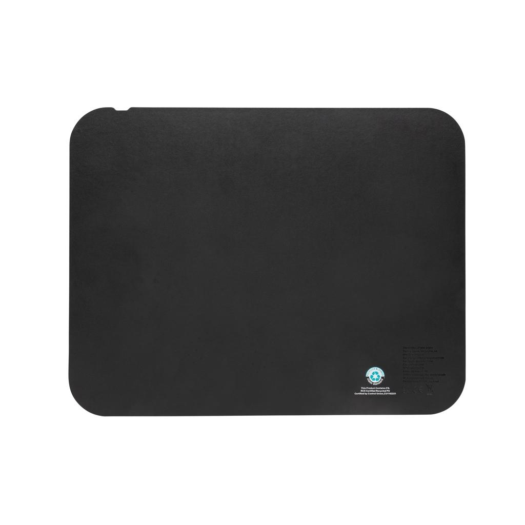 Swiss peak RCS recycled PU 15W 3 in 1 charging mousepad black