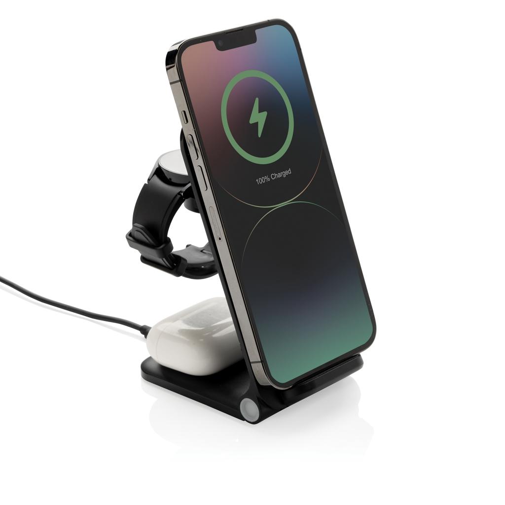 Powerpal 3 in 1 RCS recycled plastic 15W charger black