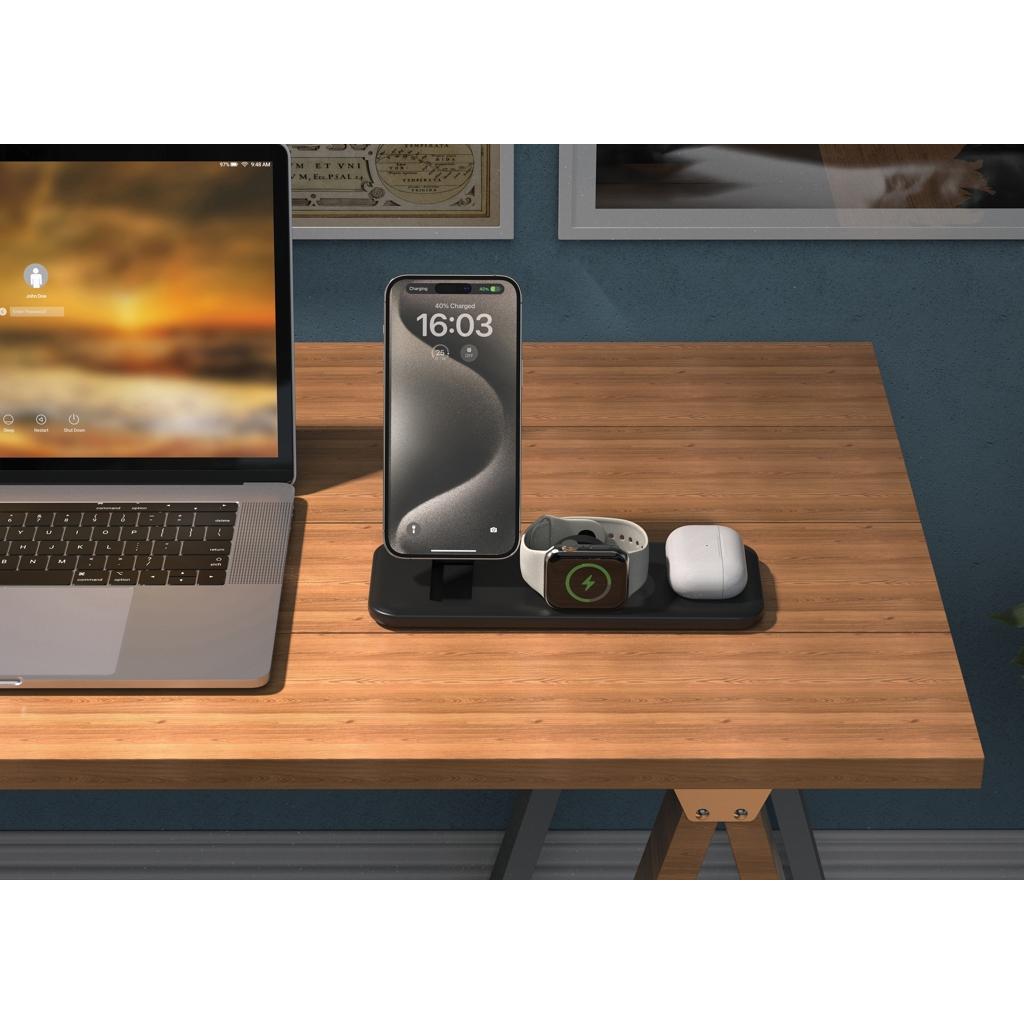 Urban Vitamin Torrance 3 in 1 magnetic 15W charger black