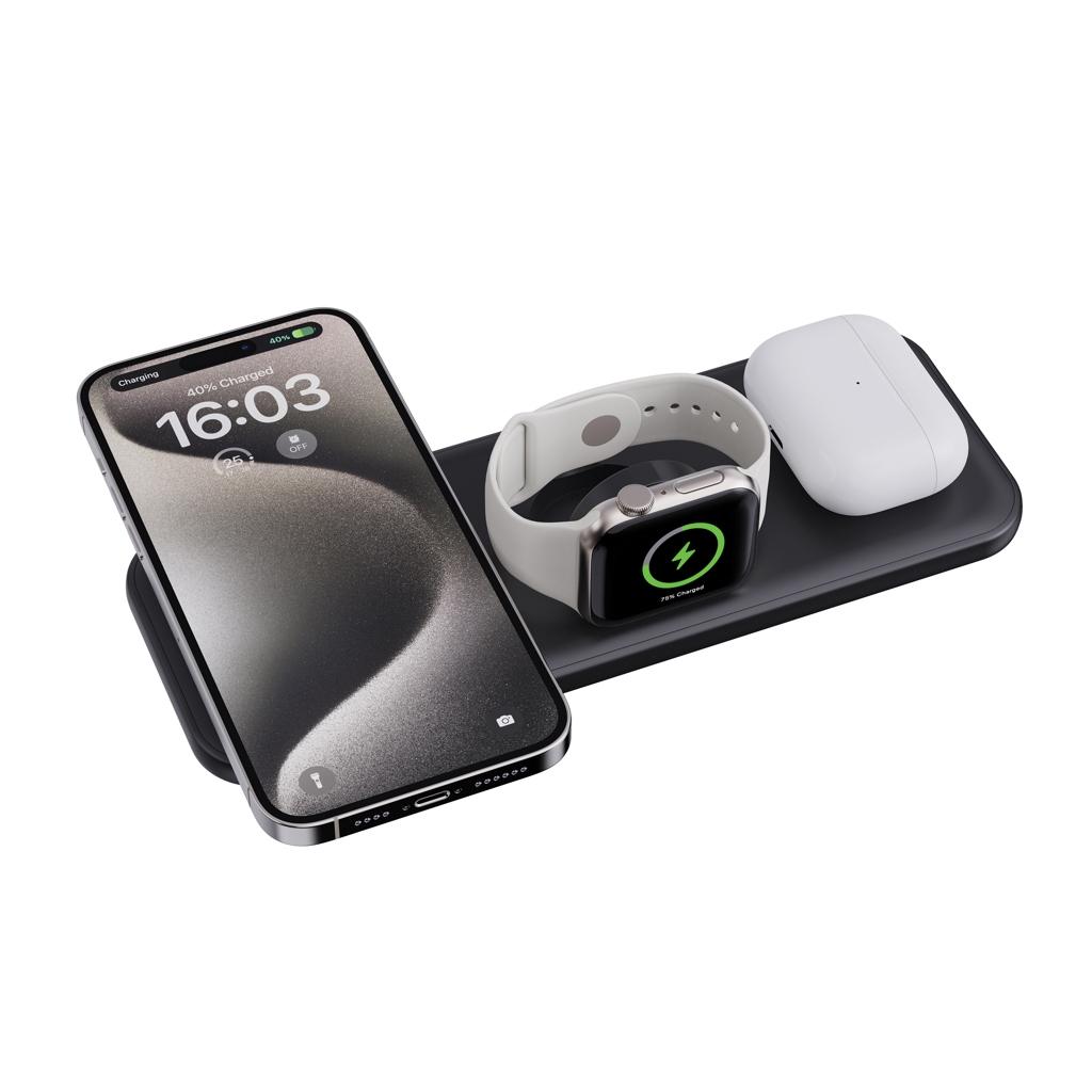 Urban Vitamin Torrance 3 in 1 magnetic 15W charger black