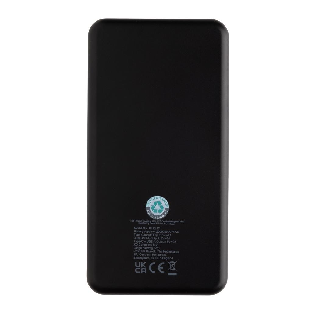 Boostcore RCS recycled plastic powerbank 20.000mAh USB C black