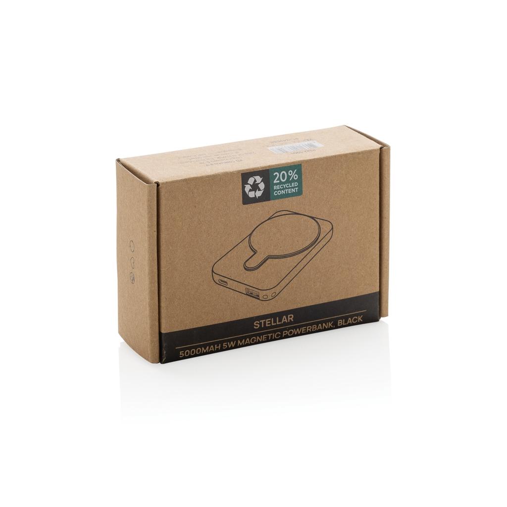 Stellar RCS recycled plastic 5000 mah 5W magnetic powerbank black