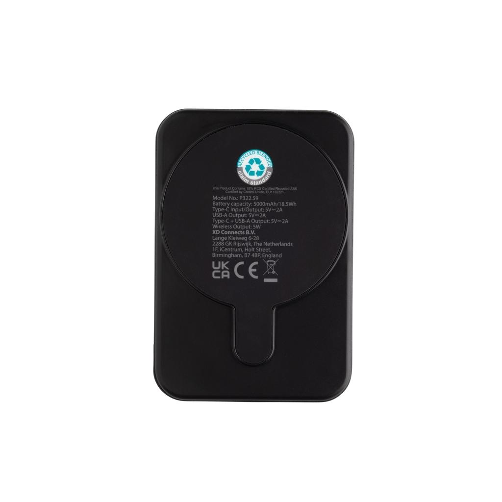 Stellar RCS recycled plastic 5000 mah 5W magnetic powerbank black