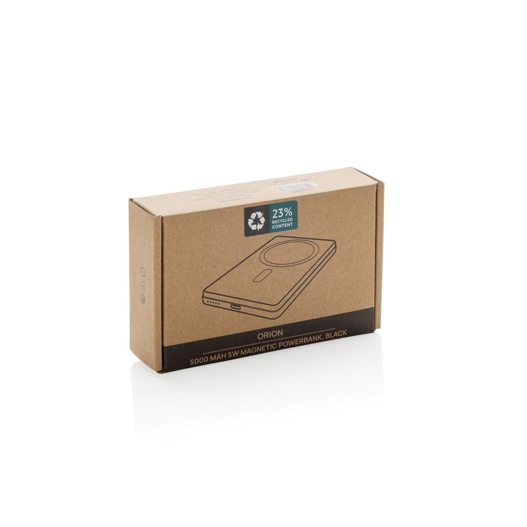 Orion RCS recycled aluminum 5000 mah 5W magnetic powerbank black