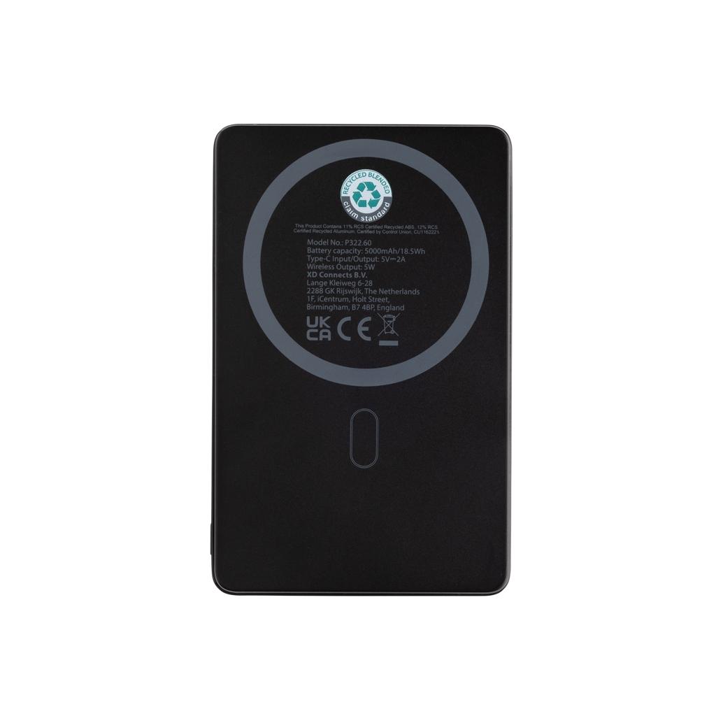 Orion RCS recycled aluminum 5000 mah 5W magnetic powerbank black