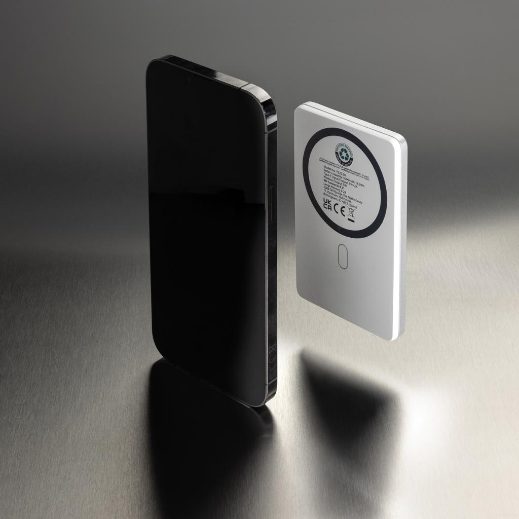 Orion RCS recycled aluminum 5000 mah 5W magnetic powerbank silver