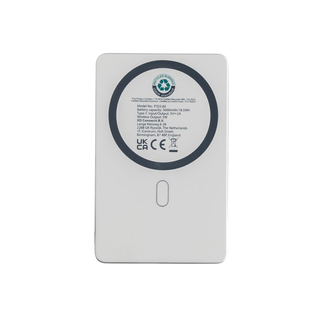 Orion RCS recycled aluminum 5000 mah 5W magnetic powerbank silver