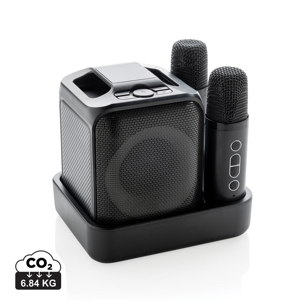 Singvibe RCS recycled plastic karaoke set with double mic black