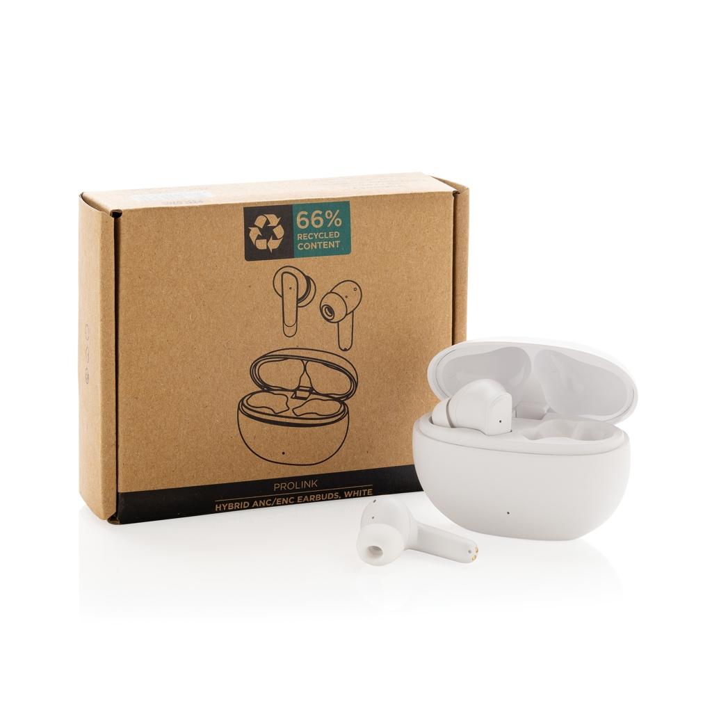 Prolink RCS recycled plastic hybrid ANC/ENC earbud transparent