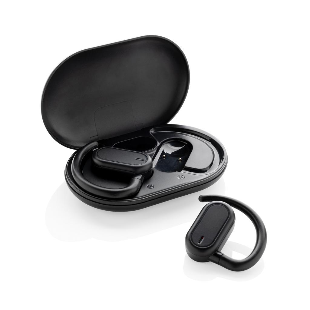 Fitsound RCS recycled plastic open ear TWS earbuds black