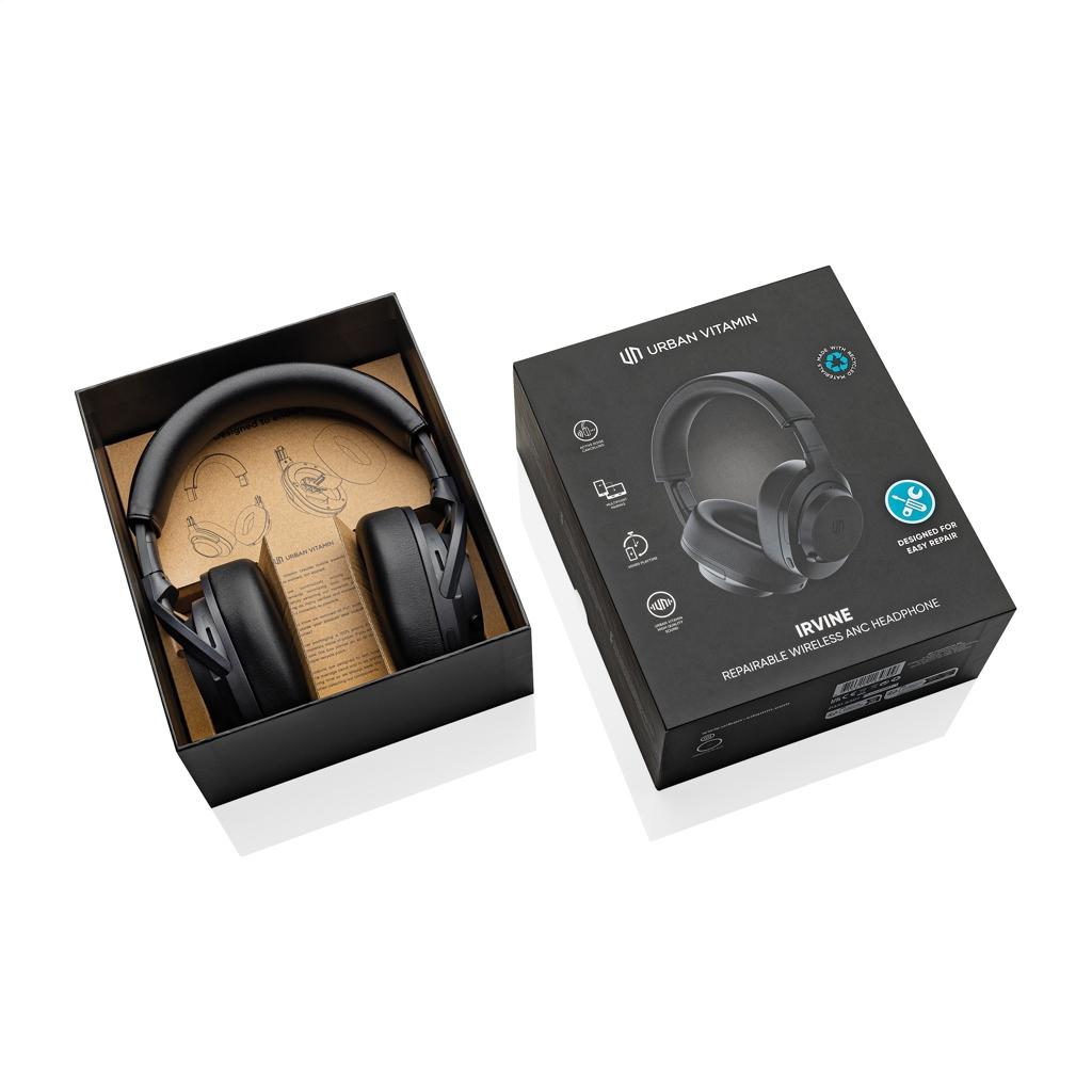 Irvine RCS recycled and repairable ANC wireless headphone black