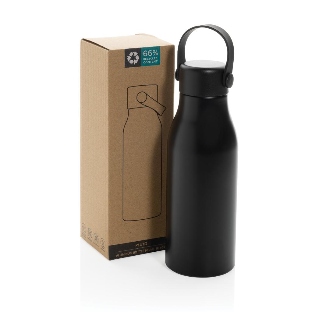 Pluto RCS Certified recycled aluminium bottle 680ml black