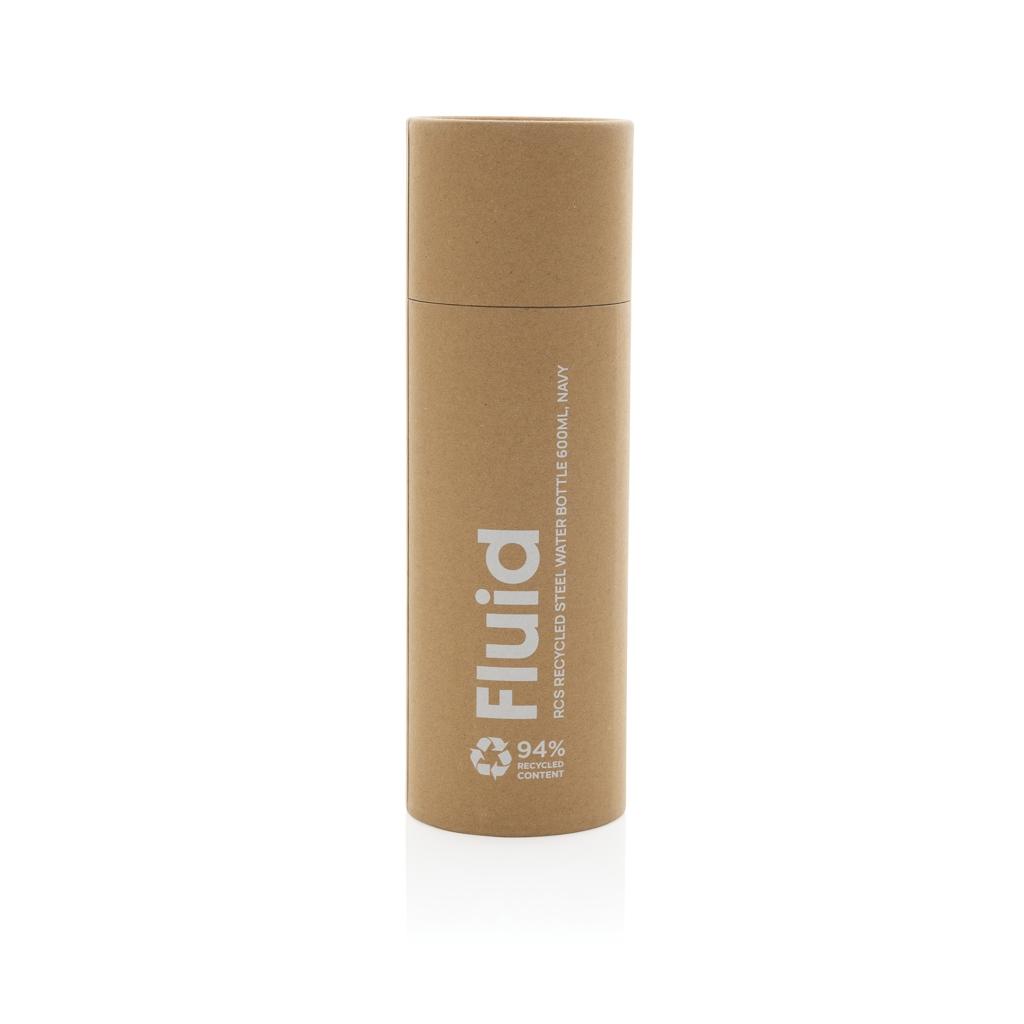 Fluid RCS certified recycled steel water bottle 600ml navy
