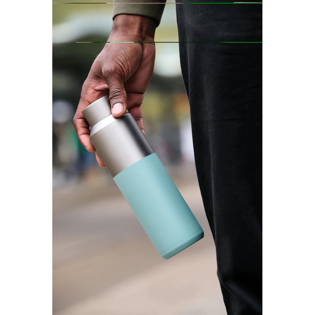 Fluid RCS certified recycled steel water bottle 600ml green