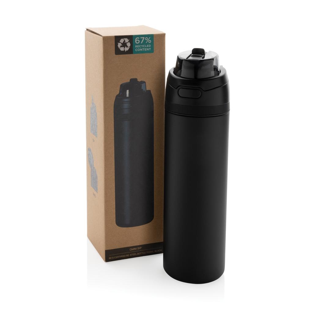 Omni Sip RCS certified re-steel lockable bottle 700ml black