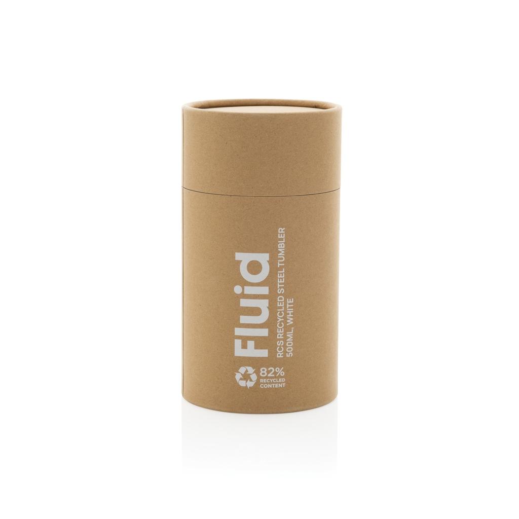 Fluid RCS certified recycled steel tumbler 500ml transparent