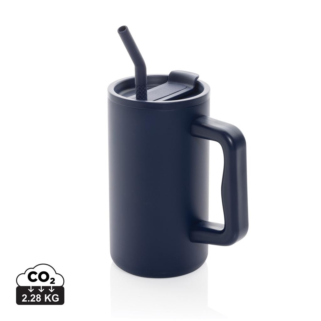 Cube RCS certified recycled steel mug 800ml navy