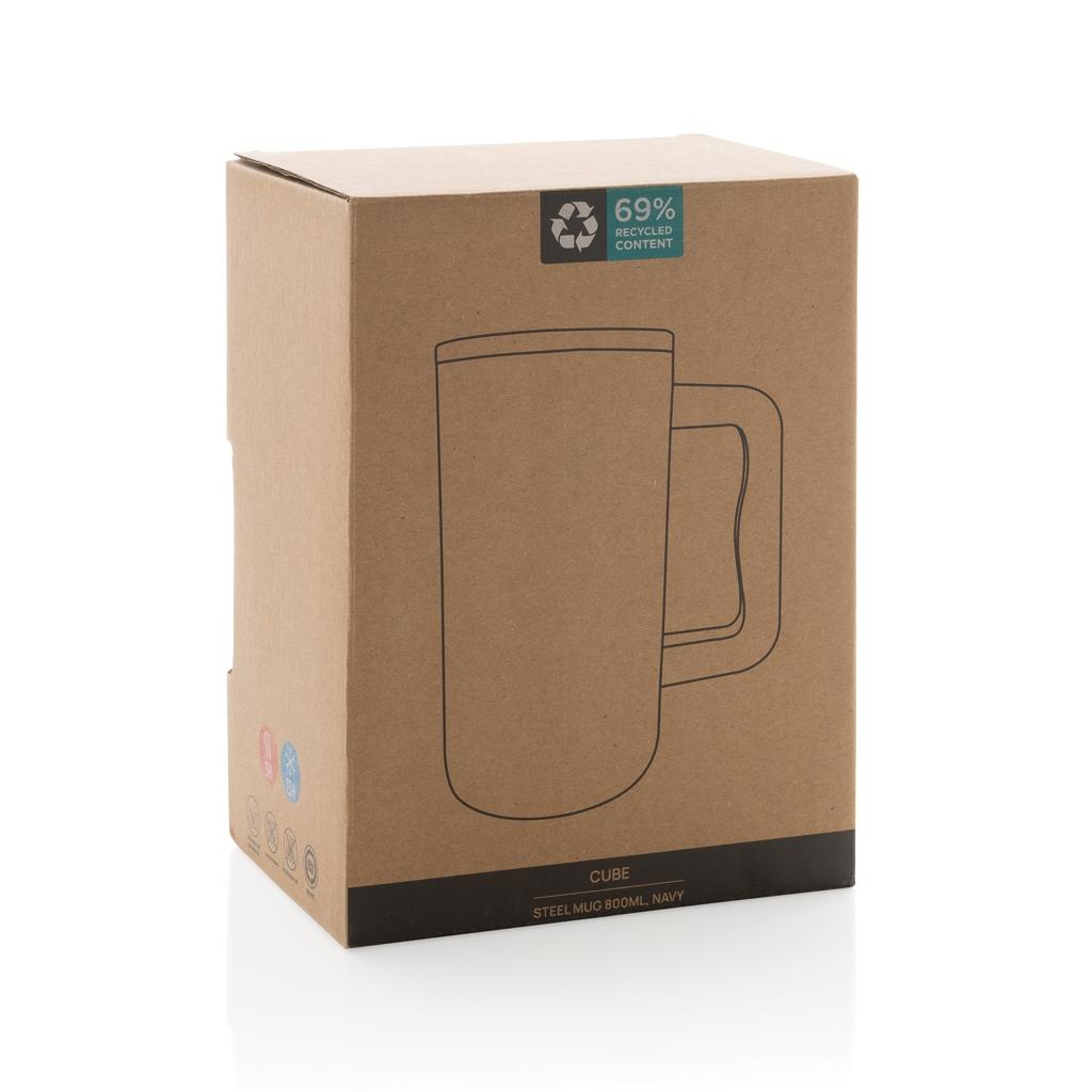 Cube RCS certified recycled steel mug 800ml navy