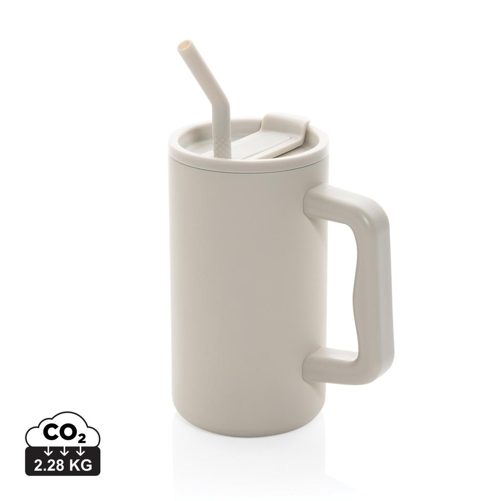 Cube RCS certified recycled steel mug 800ml off white