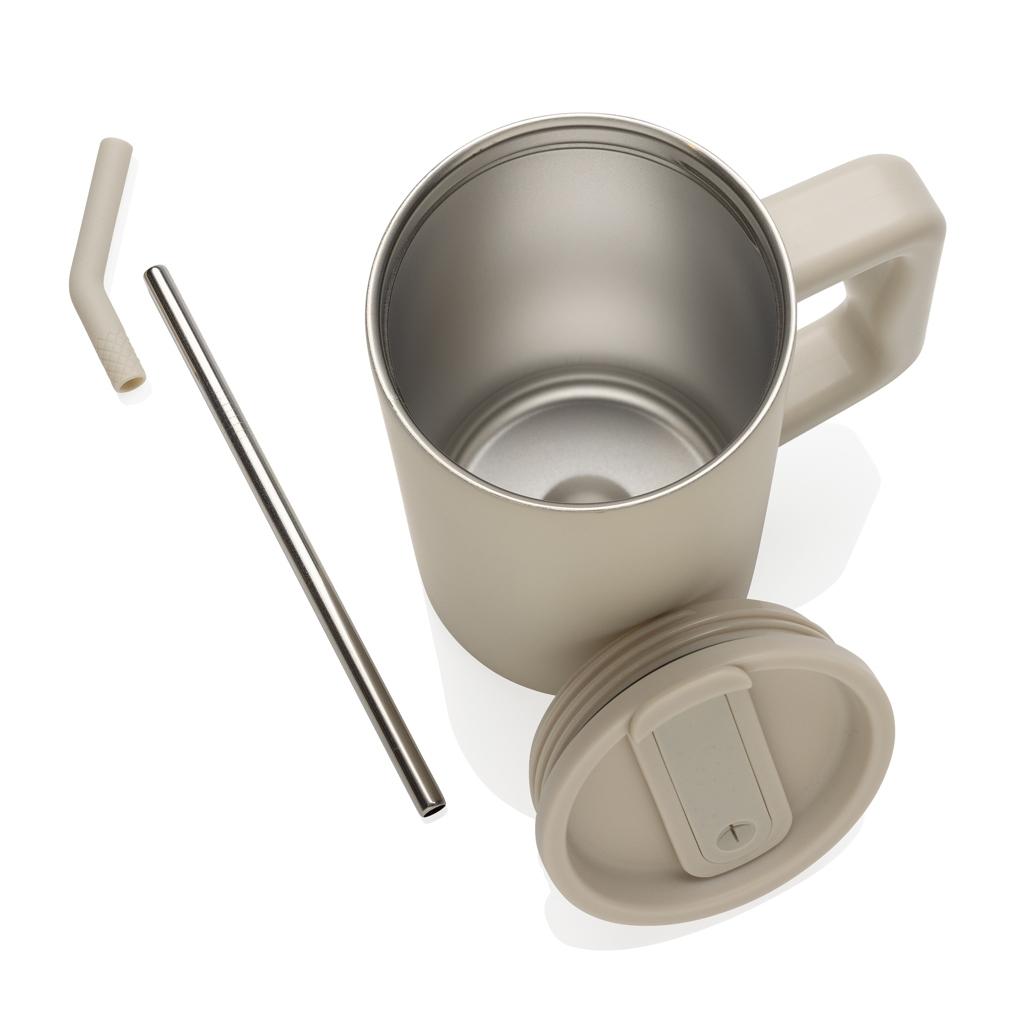 Cube RCS certified recycled steel mug 800ml off white