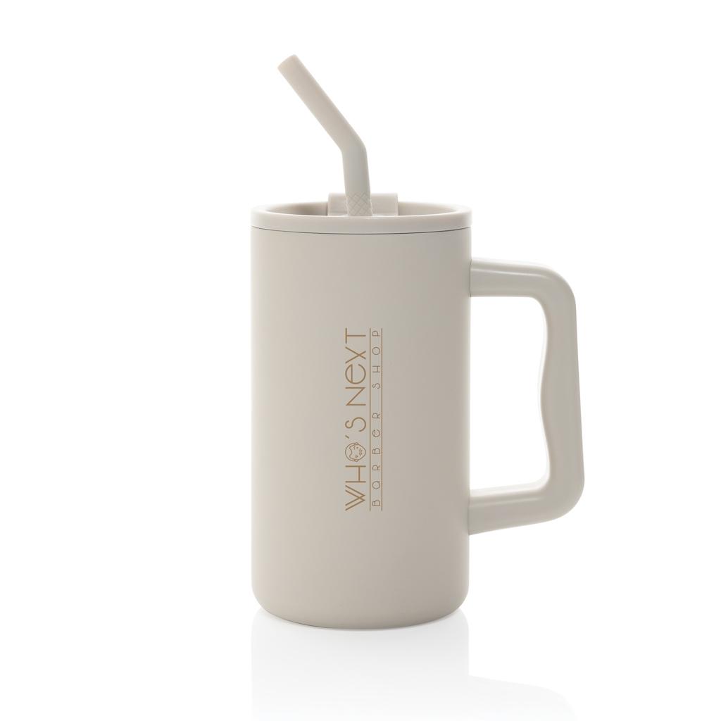 Cube RCS certified recycled steel mug 800ml off white