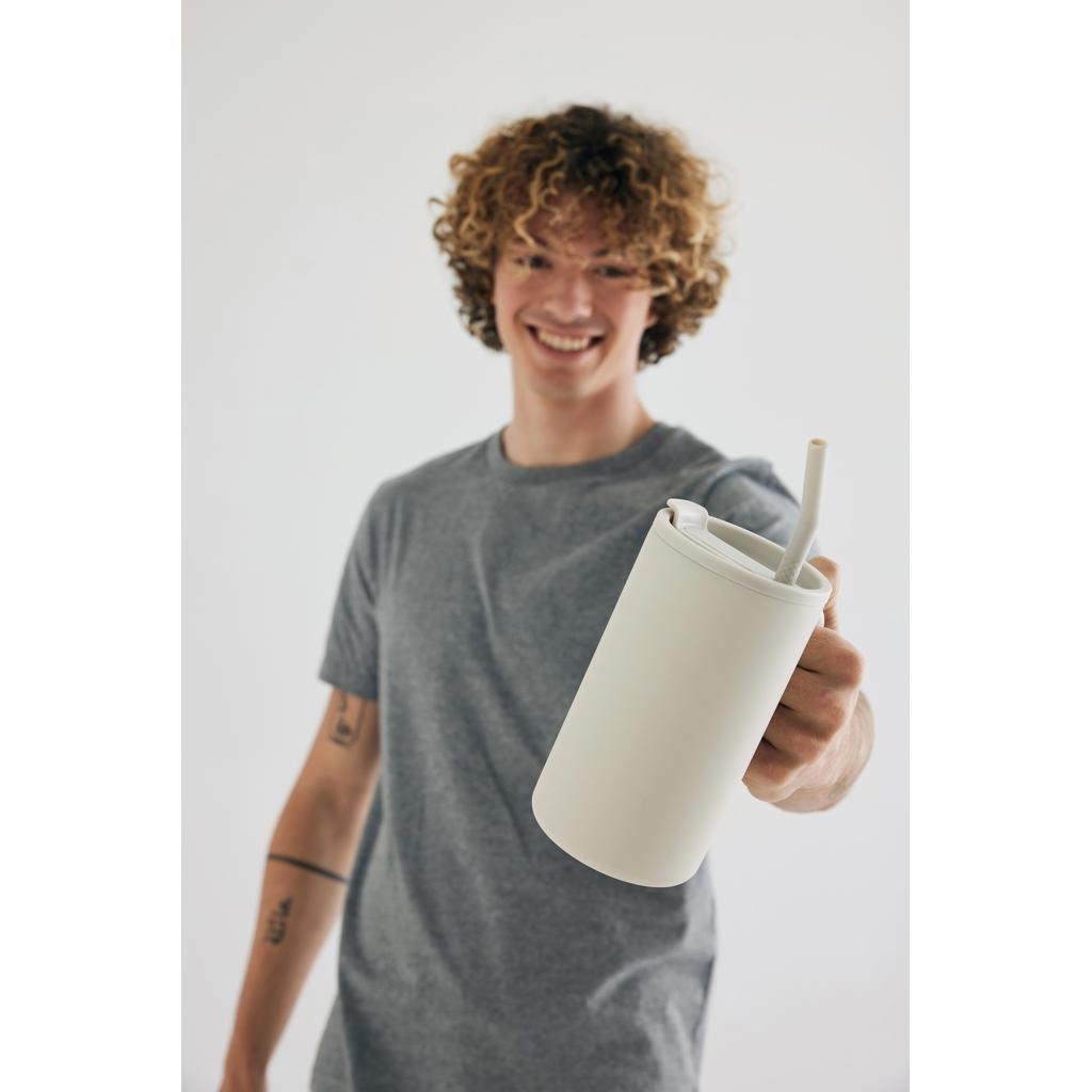 Cube RCS certified recycled steel mug 800ml off white