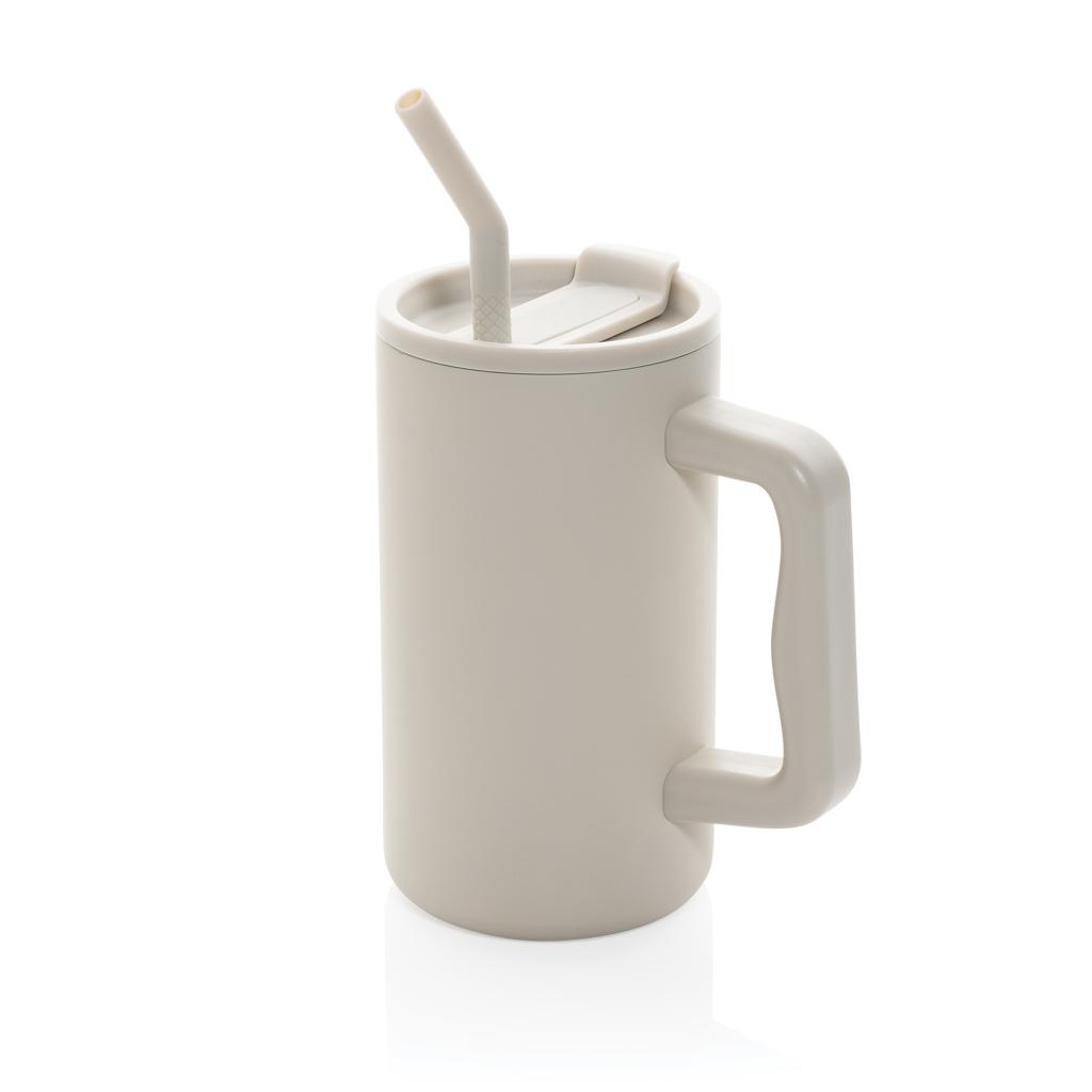 Cube RCS certified recycled steel mug 800ml off white