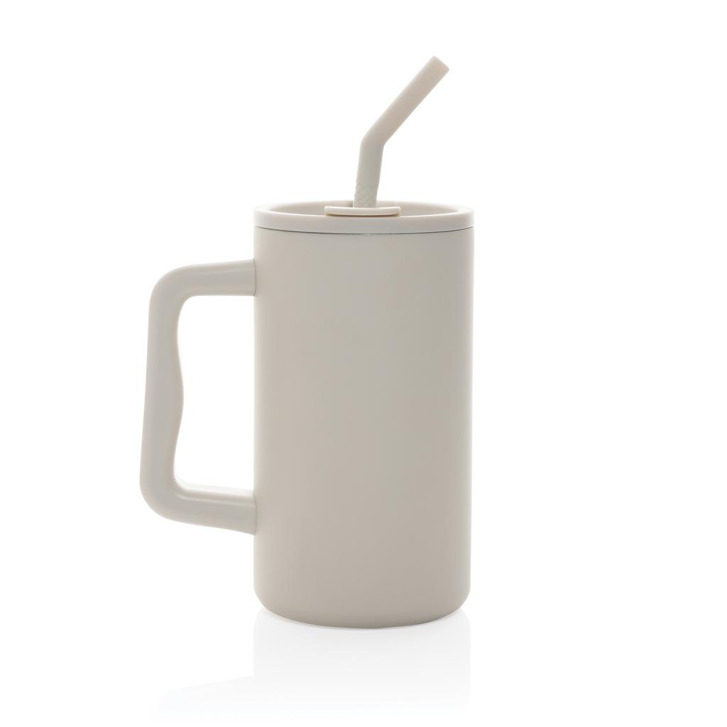 Cube RCS certified recycled steel mug 800ml off white