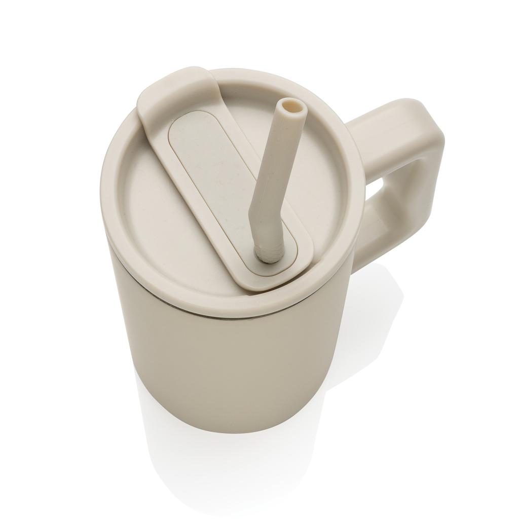 Cube RCS certified recycled steel mug 800ml off white