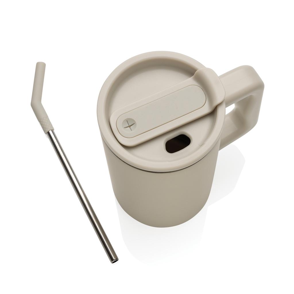 Cube RCS certified recycled steel mug 800ml off white