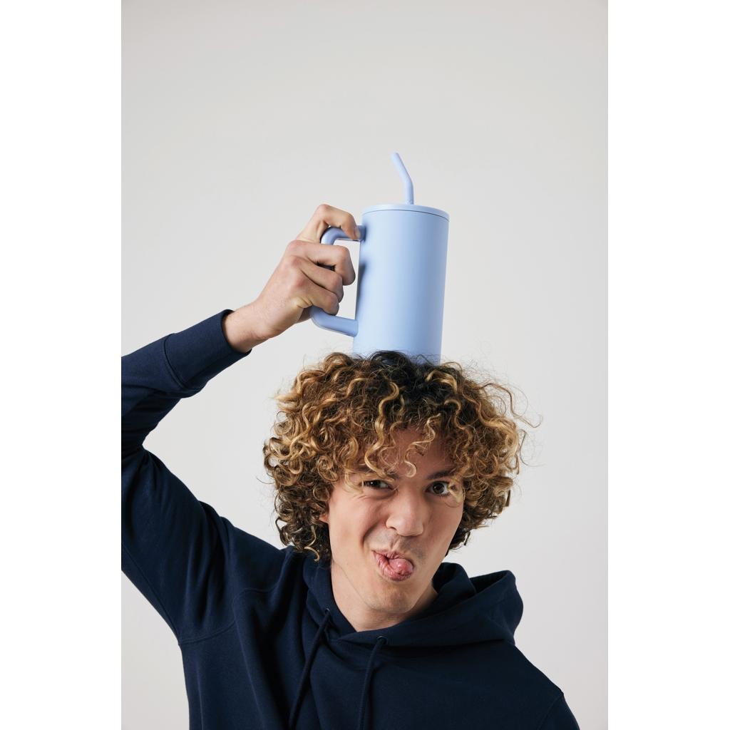 Cube RCS certified recycled steel mug 800ml light blue