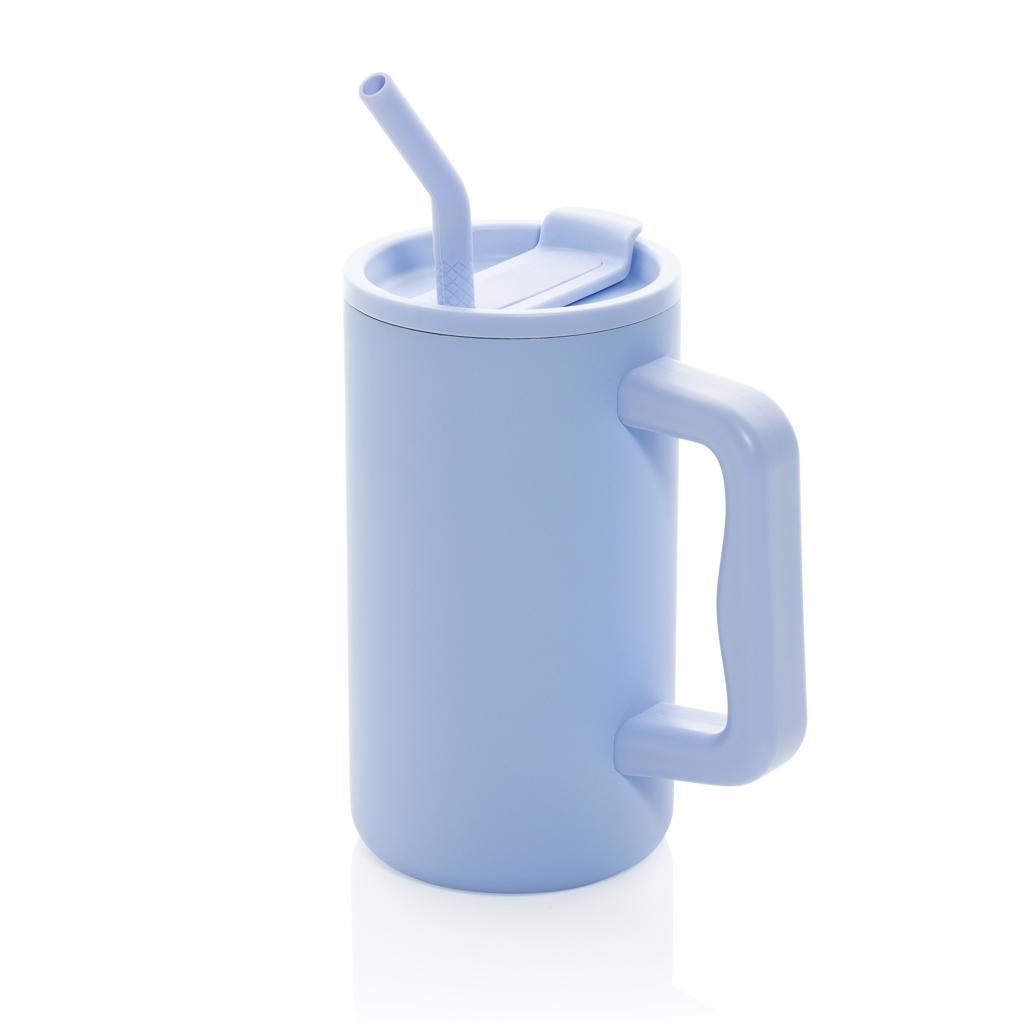 Cube RCS certified recycled steel mug 800ml light blue