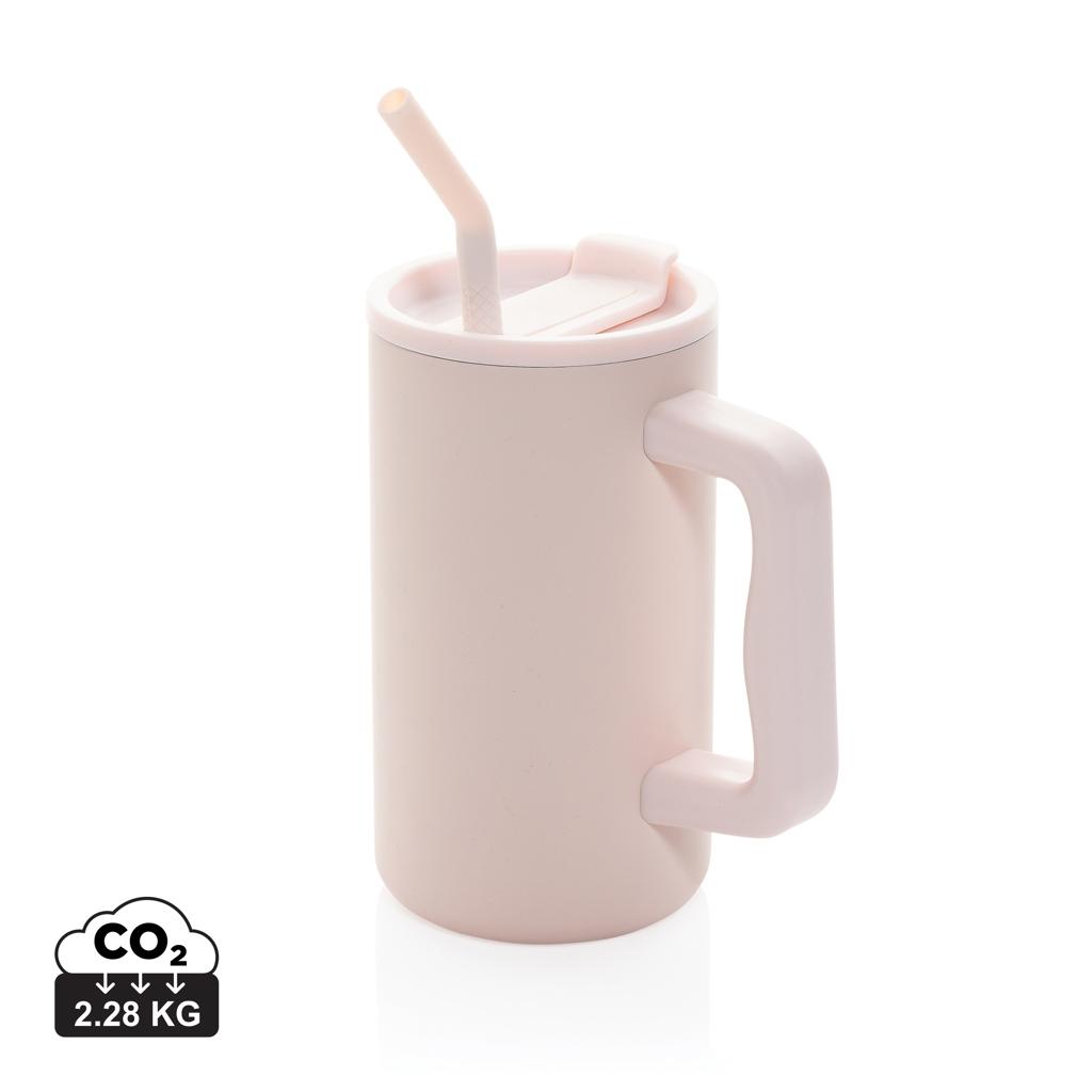 Cube RCS certified recycled steel mug 800ml pink